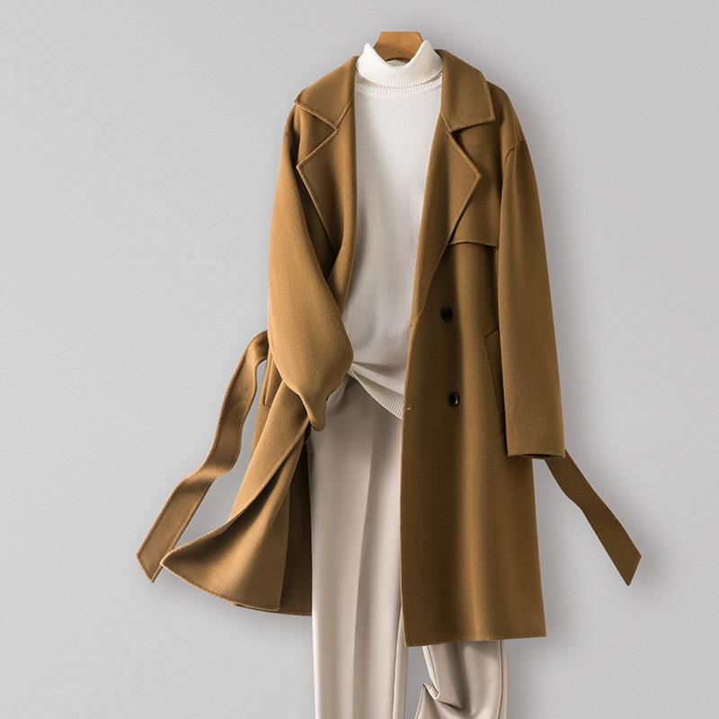 100% Wool Woolen Coat Designer Cashless Coat Double-sided High-end Wool Coat Men