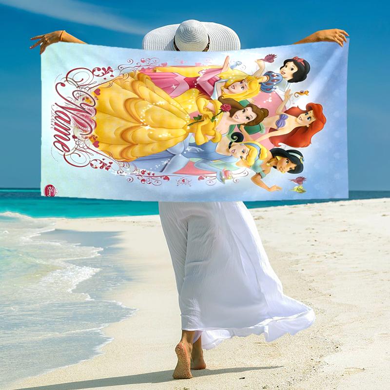 Personalized Princesses Circle Beach Towel Microfiber Beach Towel Thin Absorbent for Beach Swimming Yoga Bath Sports. 0910278