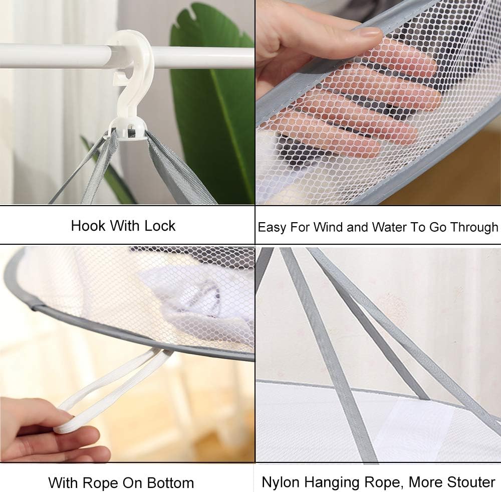 Herb Drying Rack Folding Mesh Hanging Basket Dryer Net 2Layer Herb Dryer Mesh Hanging Drying Basket For clothing Food Air Drying