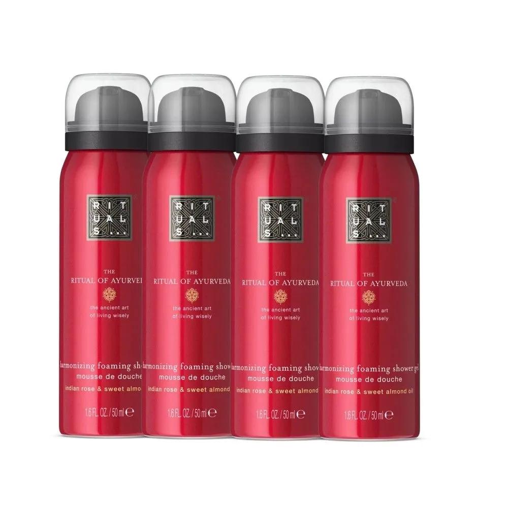 RITUALS Голландская Индийская Роза Сладкое Миндальное Масло Вспенивающийся Гель для Душа Дорожный Размер 50 мл x 4 Бутылки