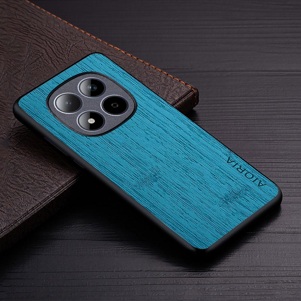 Case for Xiaomi Poco M8 M7 M6 Pro 5G 4G Funda Bamboo Wood Pattern Leather Phone Cover Luxury Coque for Poco M8 Pro Case Capa