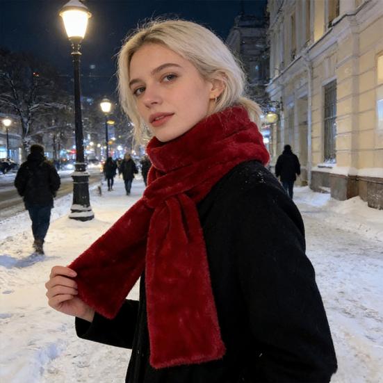 Cachecol com Zíper Invisível Cor Sólida Macio Confortável Quente Unissex Cachecol de Inverno Bolsos para Carteiras Celulares Cachecol de Passar com Pelo Sintético