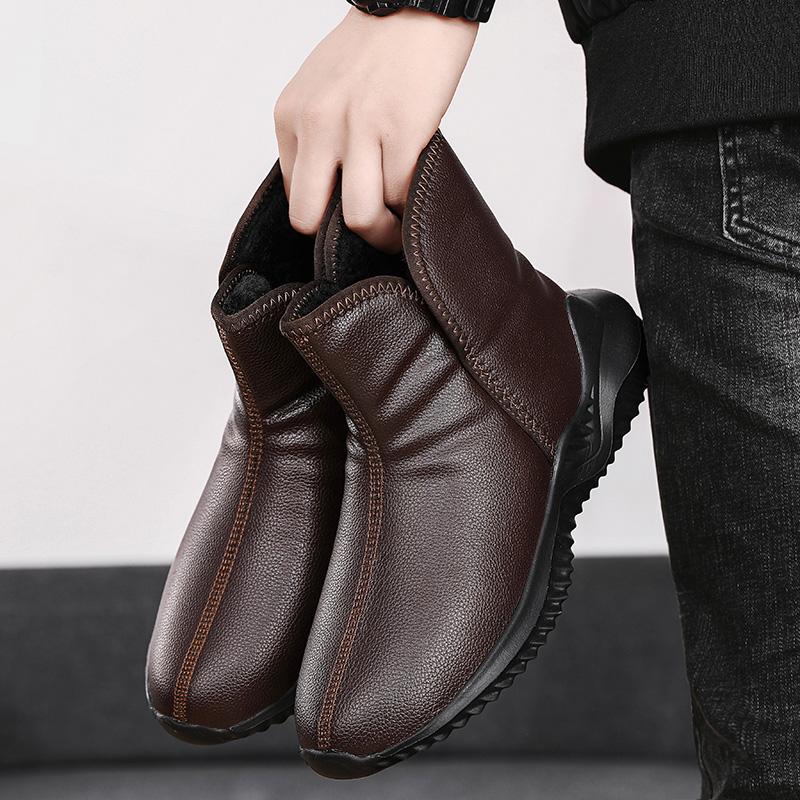 Модные мужские зимние ботинки из кожи — фото 4