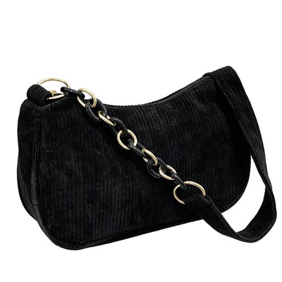 Damen Kord Schultertasche Stilvolle Handtasche mit oberem Griff Halbmond Handtasche Einfache Achseltasche für Einkaufen Pendeln Date