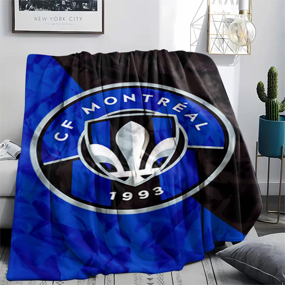 1Pc CF Montreal Print Flannel Blanket High Quality Warm Comfortable Cover for All Seasons Perfect for Gifts Home Decor