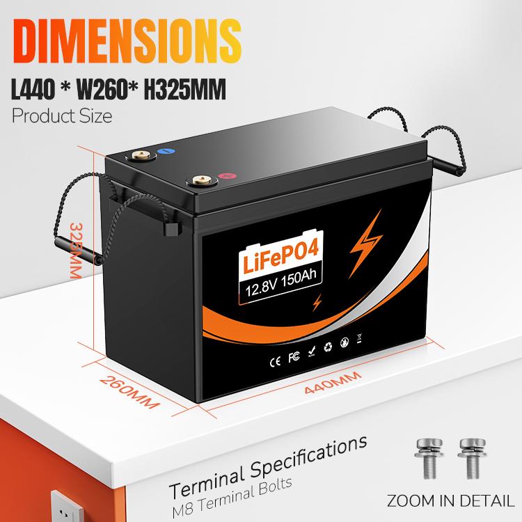 EU Local Stock 12.8V 150Ah Lithium Battery 100A BMS LiFePO4 Cell for Off-Grid Energy Storage