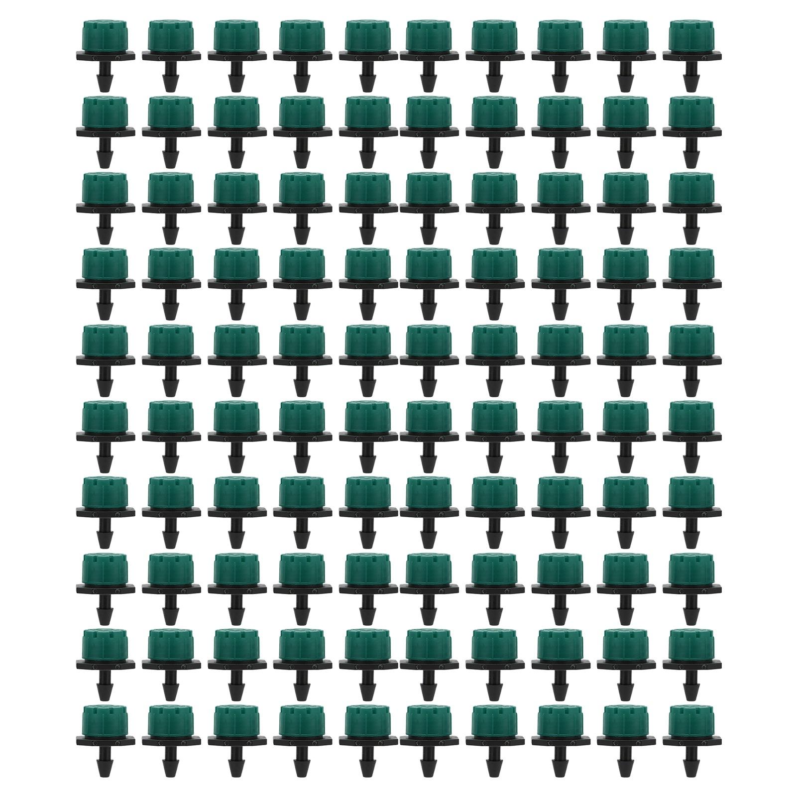 Konnwei Unisex Green 100Pcs 360 Degree Adjustable Irrigation Sprinkler 1 4In Drip Irrigation Emitter For Watering System