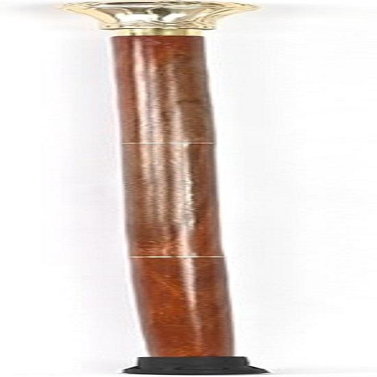 Knob Handle Wooden Walking Stick Cane with Rosewood Stick Shining Brass, Brass