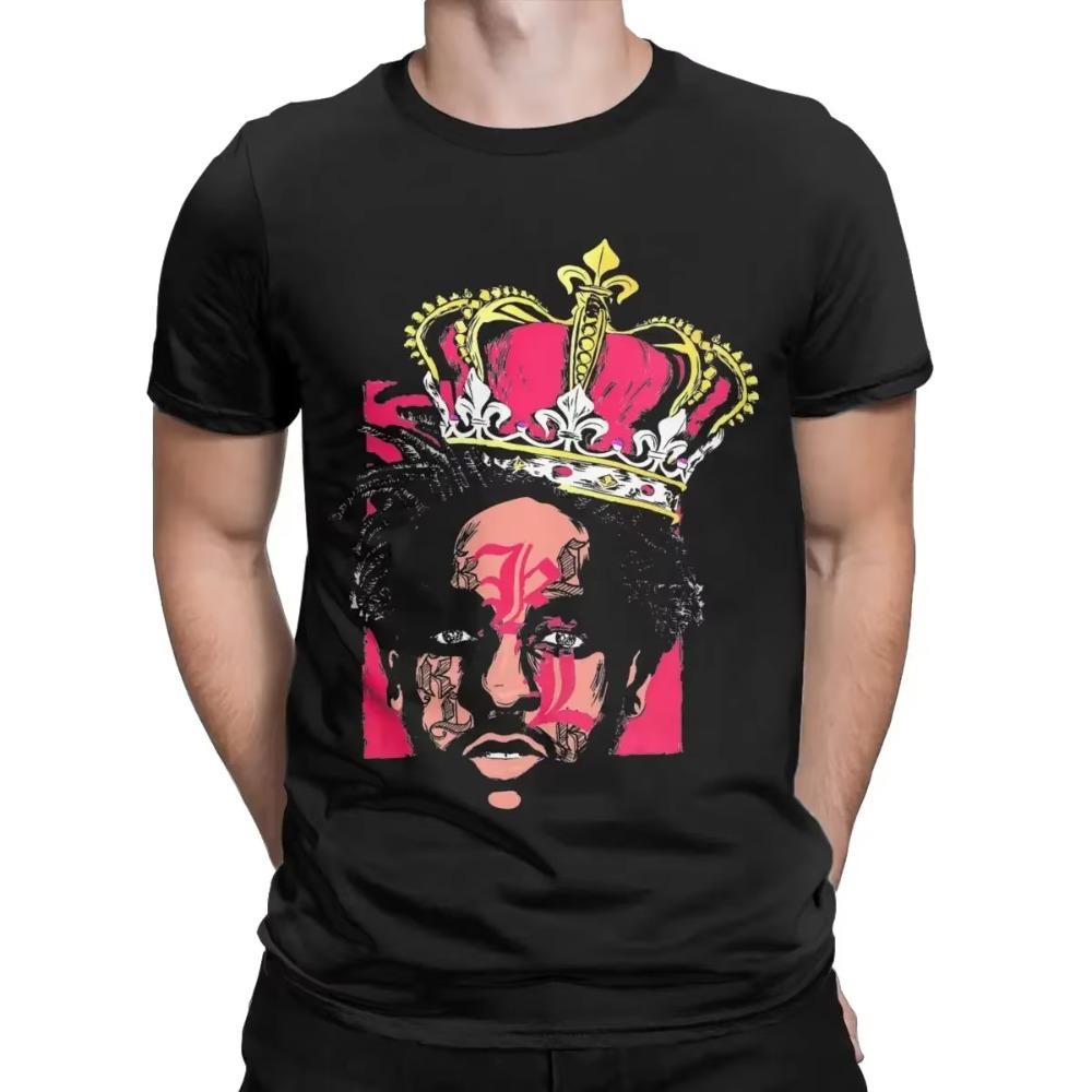 Men Kendrick Lamar Crowned King T Shirts 100% Cotton Tops Novelty Short Sleeve O Neck Tee Shirt Graphic T-Shirts