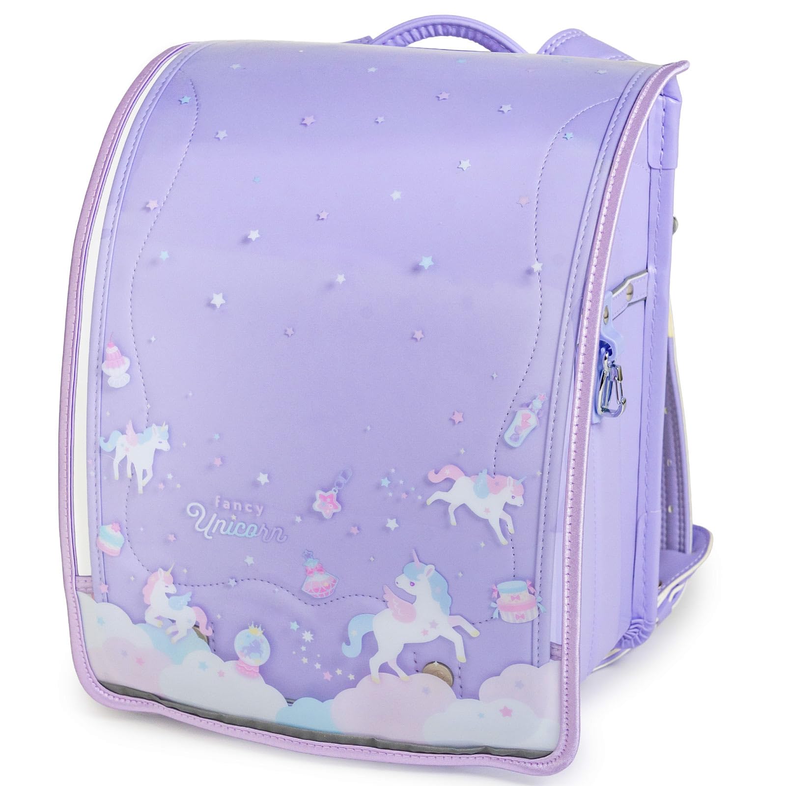 

[Mother Garden] Schoolbag Cover, A4 Size, Compatible with Schoolbags [Unicorn Fancy Pattern] Schoolbag Cover for Girls, Transparent, Cute, Reflective,
