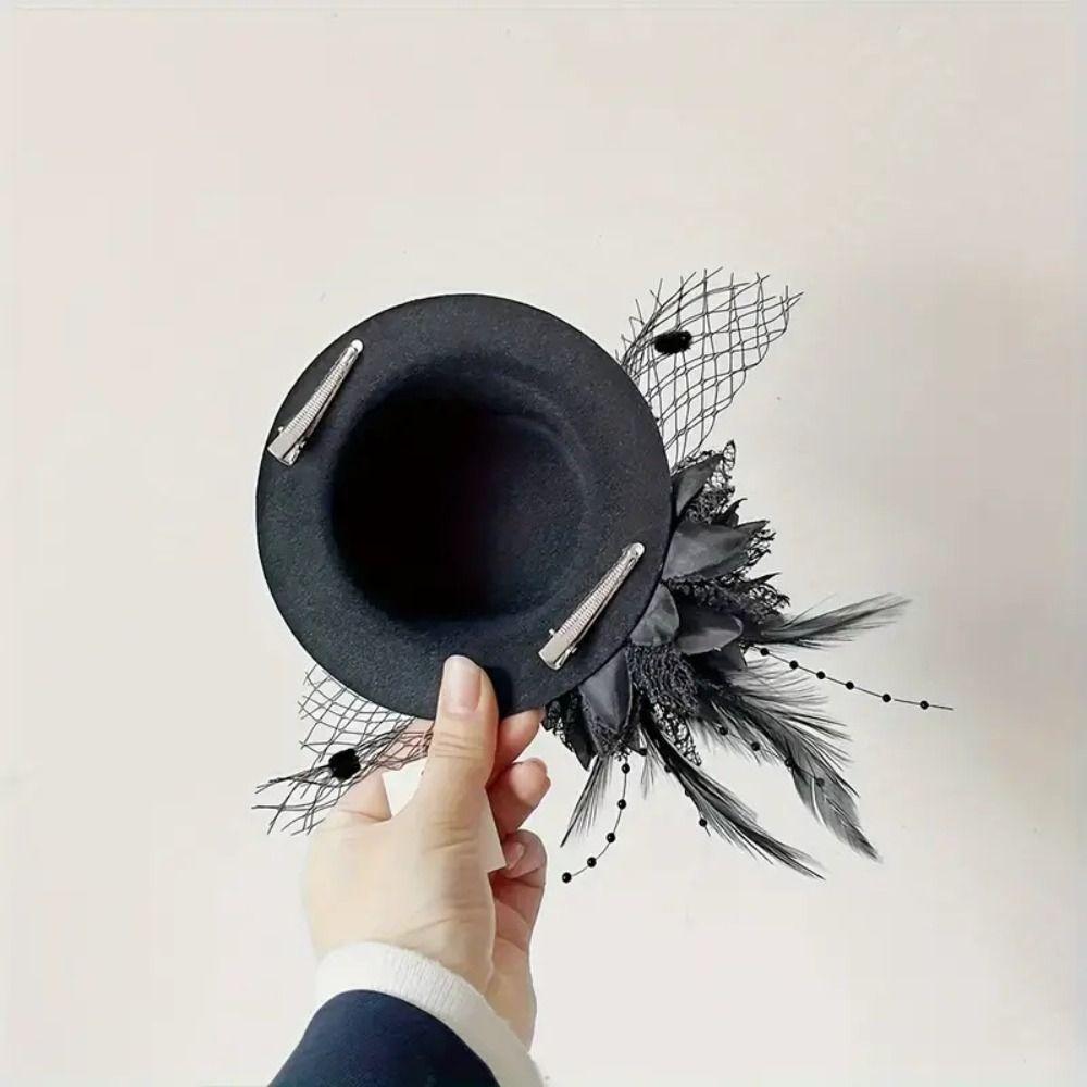 Exquisiter Vintage Fascinator Hut Elegante Braut Kopfschmuck Maskenball Kopfschmuck Bühnenauftritt