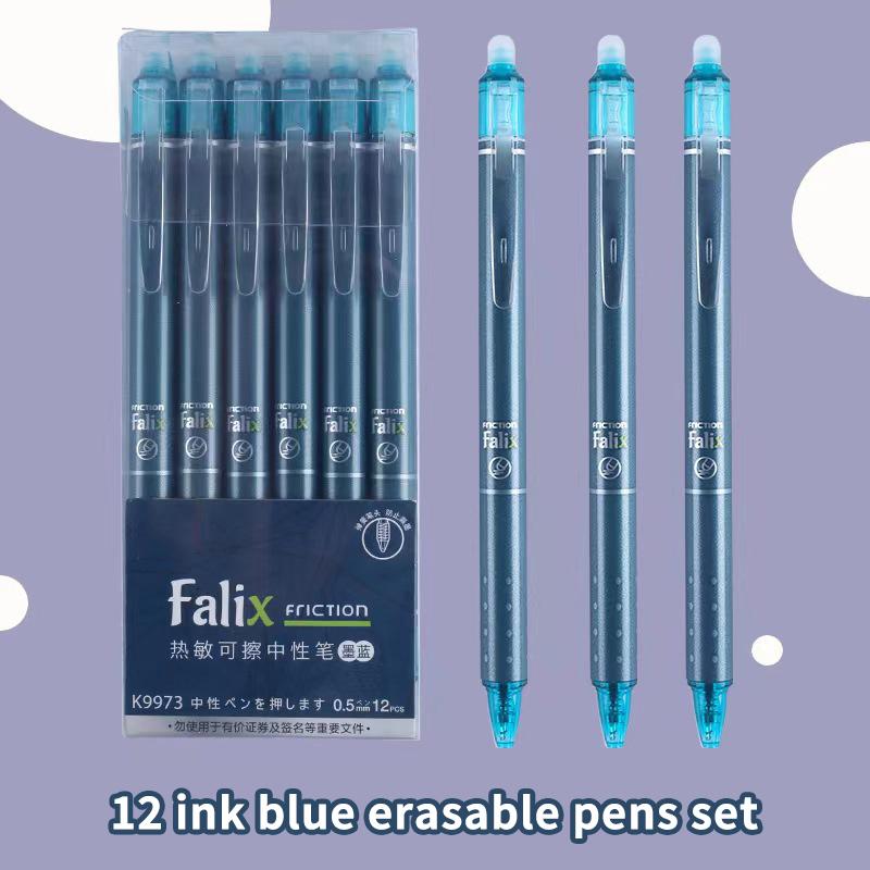 

Hot Sale Press Type Thermal Erasable Pens - 0.5mm Smooth Writing Gel Pens for School and Work