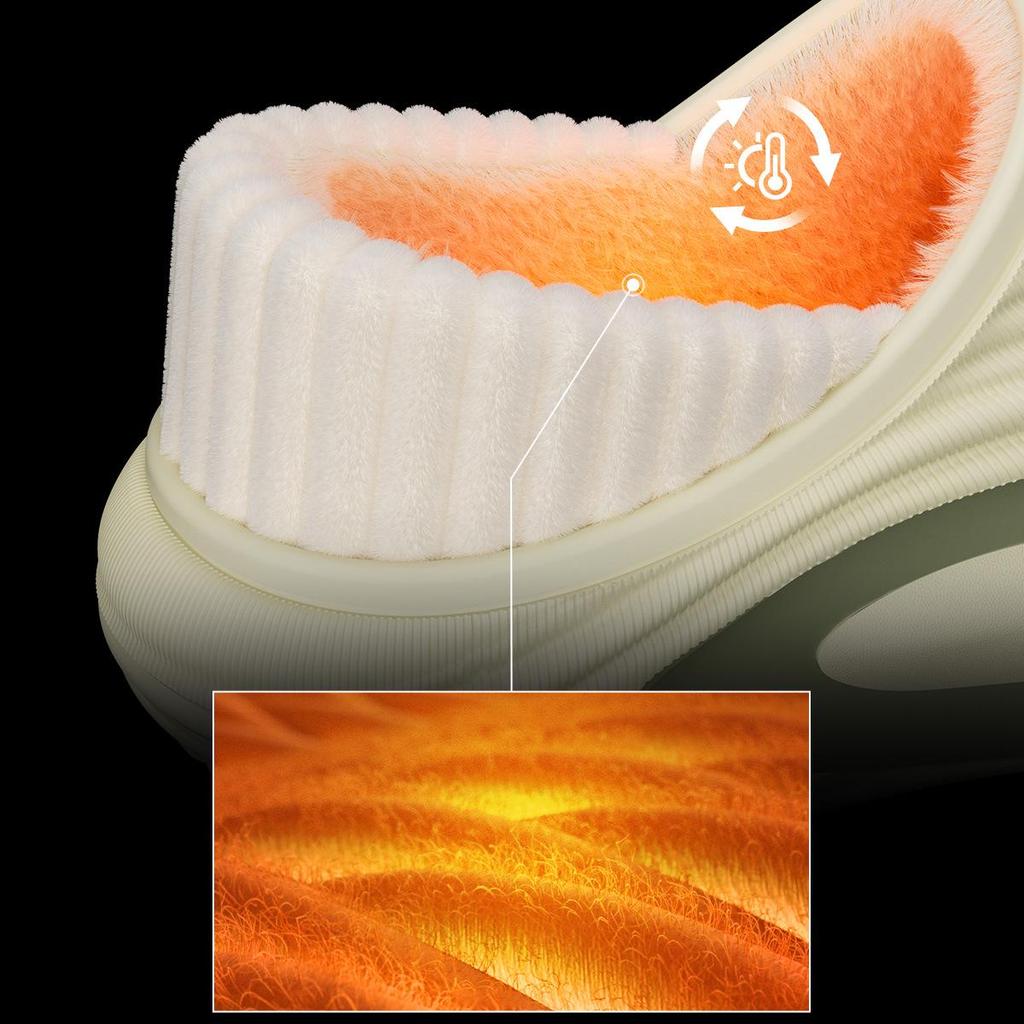 Jieleya Unisex Waterproof Non-slip Plush Slippers: Thick, Warm, and Outdoor/Indoor Use