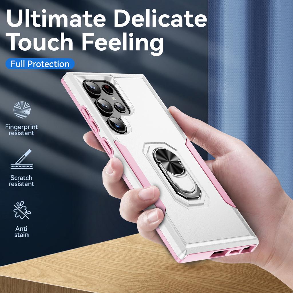 For Samsung Galaxy S24 Ultra Case Military Grade Ring Kickstand PC+TPU Phone Cover