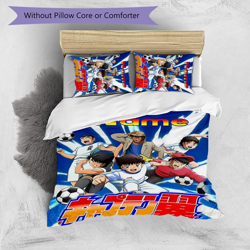 3pcs Custom Name Captain Tsubasa Dream Team Bedding Set Duvet Cover Closure Includes 1 Duvet Cover & 2 Pillowcases for All Seasons Bedroom Decor