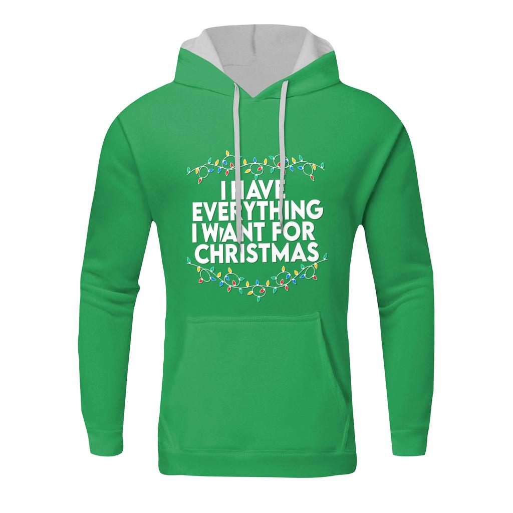 Свободное мужское худи с рождественским принтом