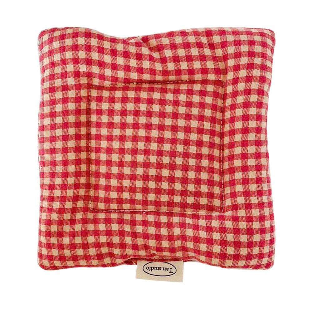 Vintage Hand Made Coaster Korean Style Checked Pattern Cotton Coaster Aesthetic Design Soft Placemats Kitchen Accessory