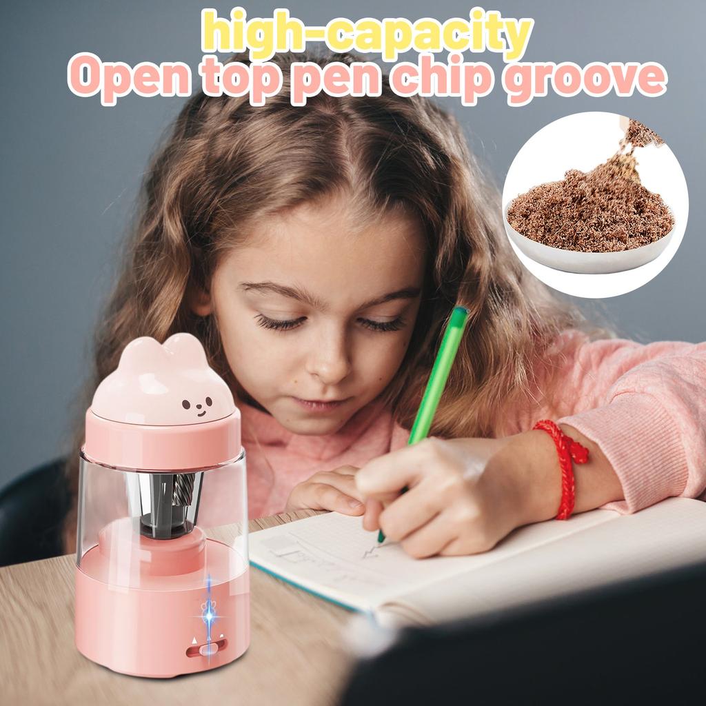 Electric Pencil Sharpener Electric Pencil Sharpener Fully Automatic Fast Sharpen Portable for Wood Pencils School Office