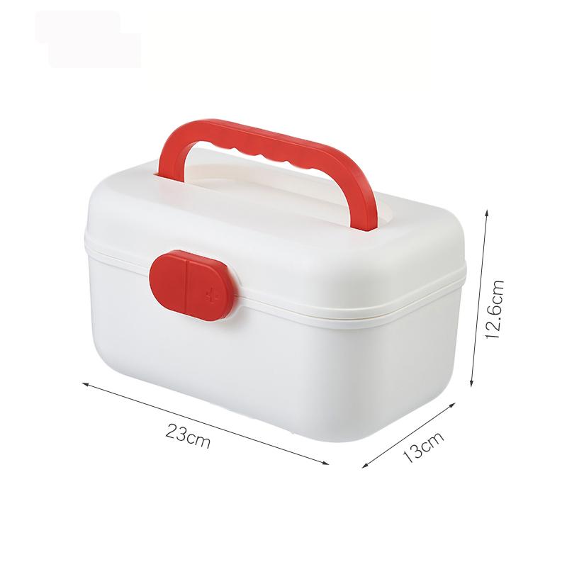 Medical Kit PP Plastic Rectangle Medicine Chest First Aid Kit Storage Cabinet красный