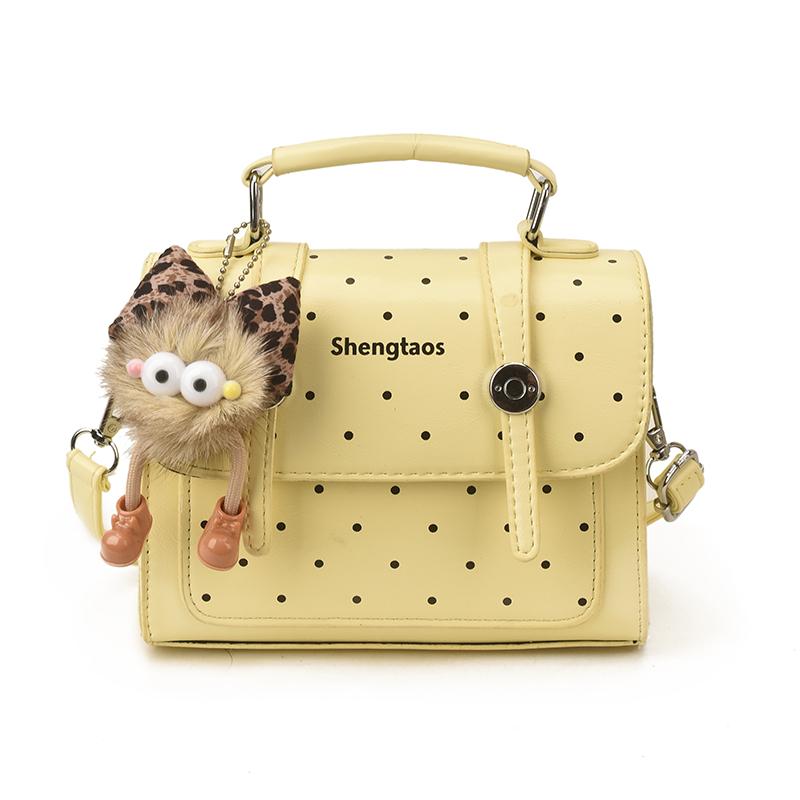 New Design Fashion Cute Polka Dot Handbag Satchel Kawaii Small Crossbody Bag for Women PU Leather Girls Shoulder Purse