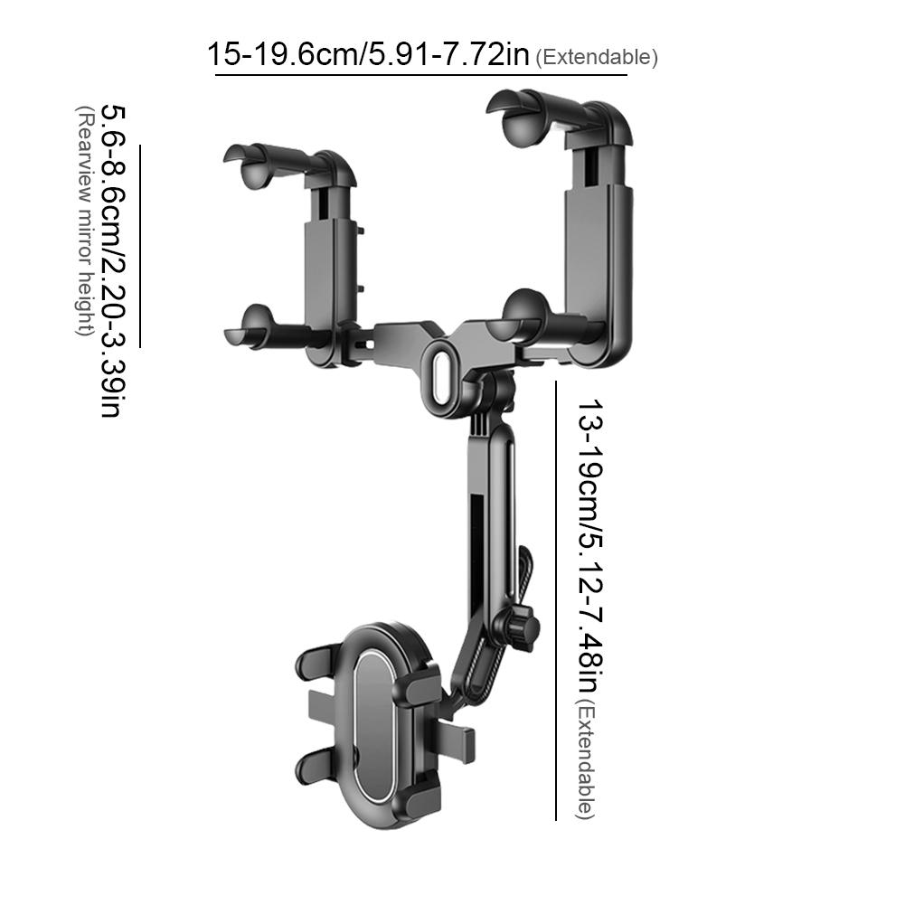 Snap-on Teleskopische Autotelefonhalterung Auto Innenraum Rückspiegel GPS Handyhalterung Einziehbar Fahrrekorder Halterung