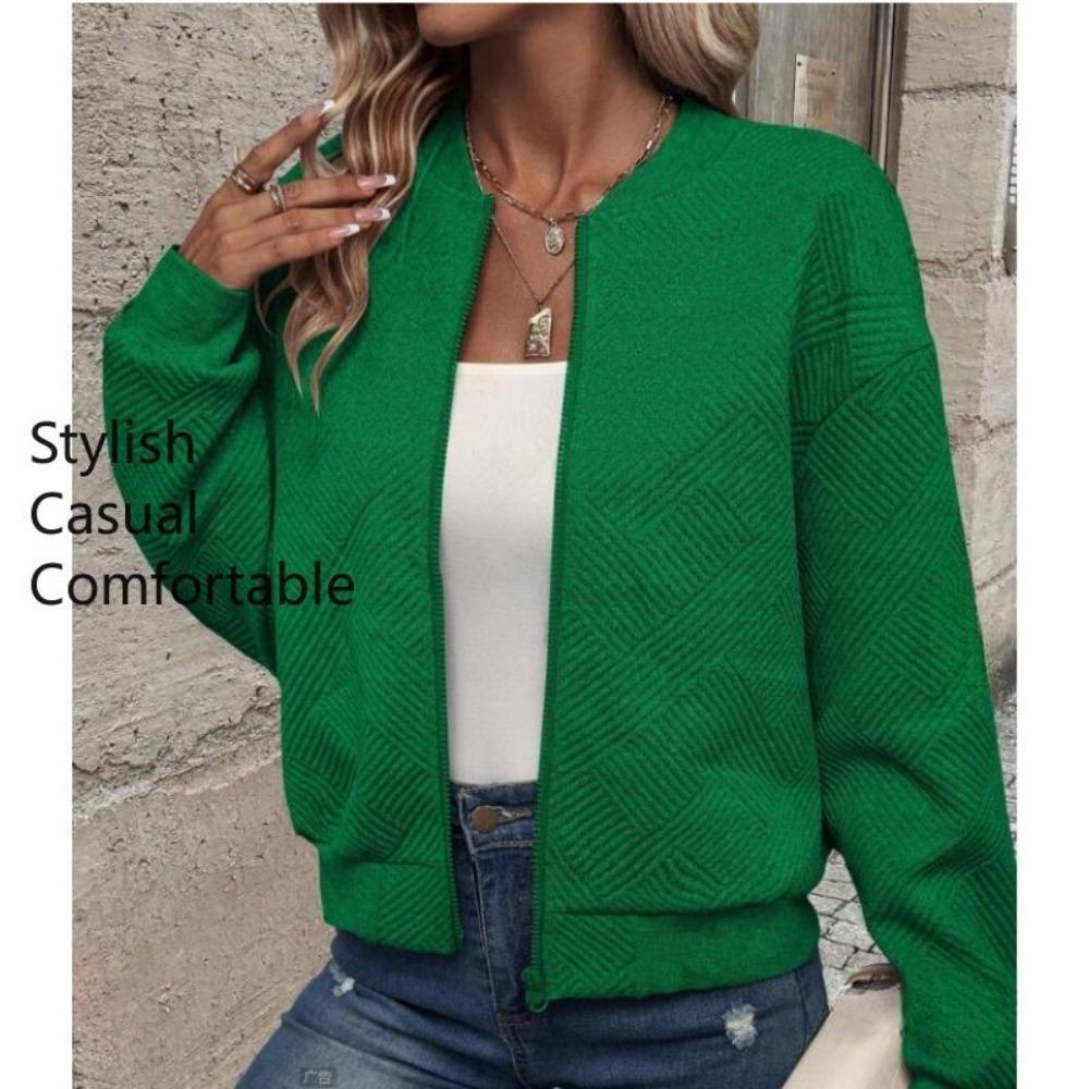 Women's Fashion Casual Fall Winter Solid Color Print Long Sleeve Jackets & Coats