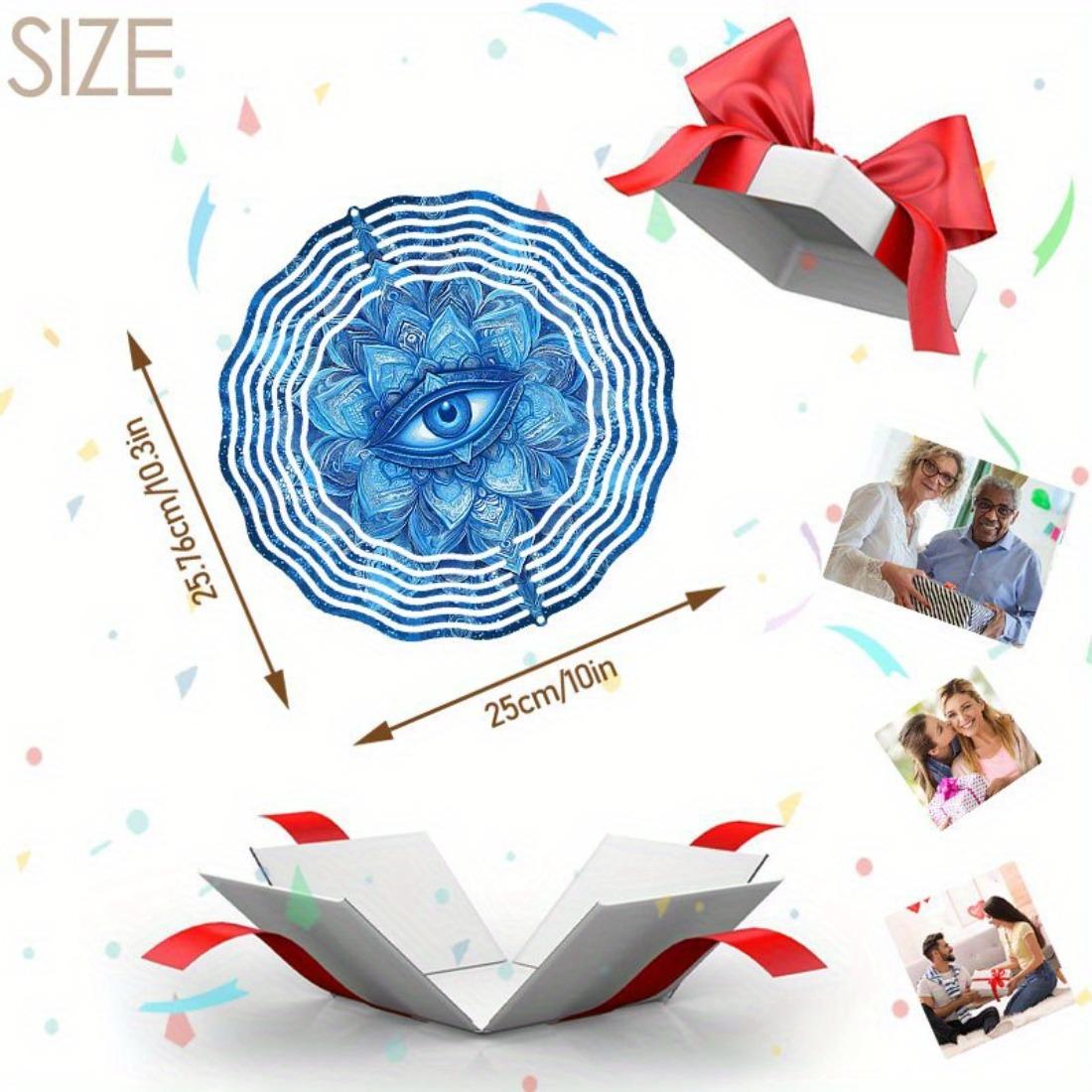 

Синий Глаз Фатимы 3D Мандала Колокольчик Ветра - Вращающееся Художественное Украшение для Сада, Двора и Дома, Идеально для Открытых Пространств и Спокойной Атмосферы