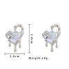 Creative Cute Heart Stud Earrings for Women Bound Tearful Crystal Love Earrings New Fashion Korean Statement Jewelry Gift