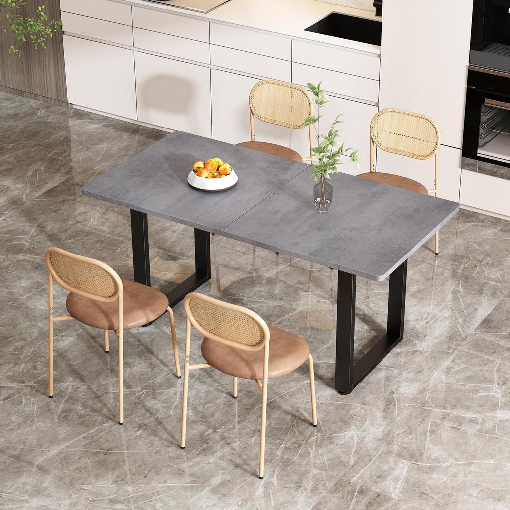 Flieks Dining Table Industrial Style, Modern Kitchen Table for Living Room and Dining Room