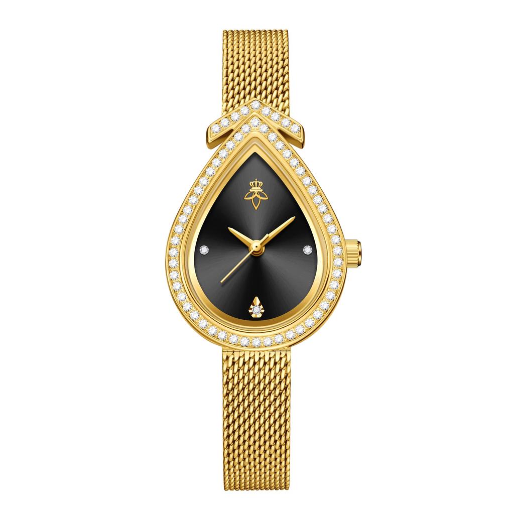 YaLaLuSi Brand Retro Women's Quartz Watch Design Gold Rhinestone Decoration Watch Temperament Elegant Ladies Gift