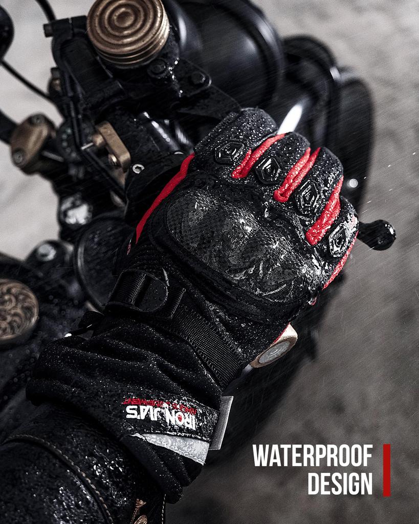 Motorcycle Cold Touchscreen 3M Thinsulate Carbon Motorcycle Racing Impact Unisex Gloves, Winter, Protection, Waterproof, Compatible, Fiber, Gloves,