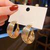 Elegant Metal Hoop Earrings Woman Vintage Geometric Chunky Round Retro Statement Earrings Jewelry Brincos Gift