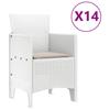 Garden Dining Set with Cushions 15 Pcs White PP