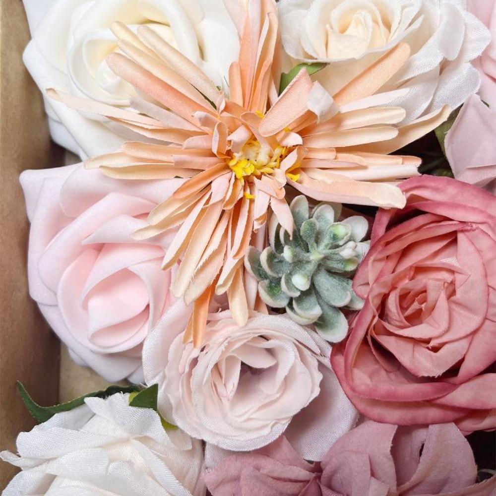Faux Flowers Combo Artificial Flowers Box Set DIY Bouquets for Wedding Flowers with Leaves and Stems Handmade Floral Arrangements Bridal Home Decor