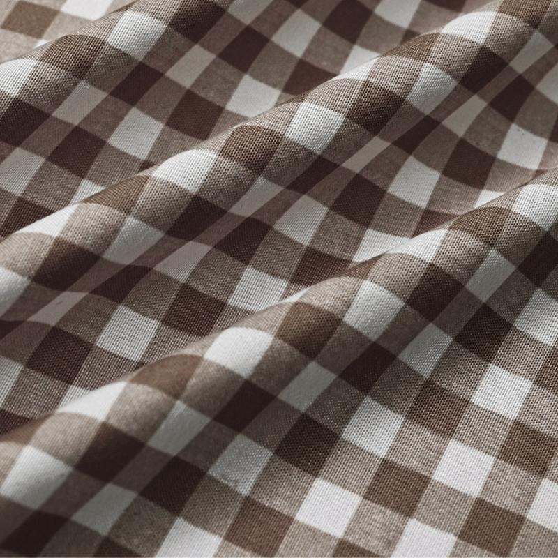 Kitchen Short Curtain Panel with Rod Pocket, Light Filtering Polyester and Gingham Trim for Bath and Cabinet Use