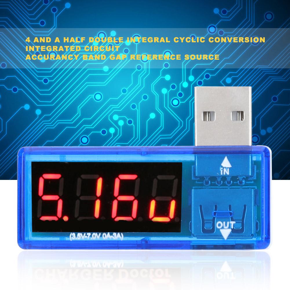 2PCs USB Detector Current Voltage Tester Voltmeter Ammeter Portable for Mobile Phone  
