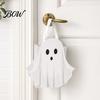 Paper Candy Bag Halloween Ghost Gift Bag, White Pouch with Cute Face, Trick or Treat Favor for Party, Kids Goodie Prizes Holder