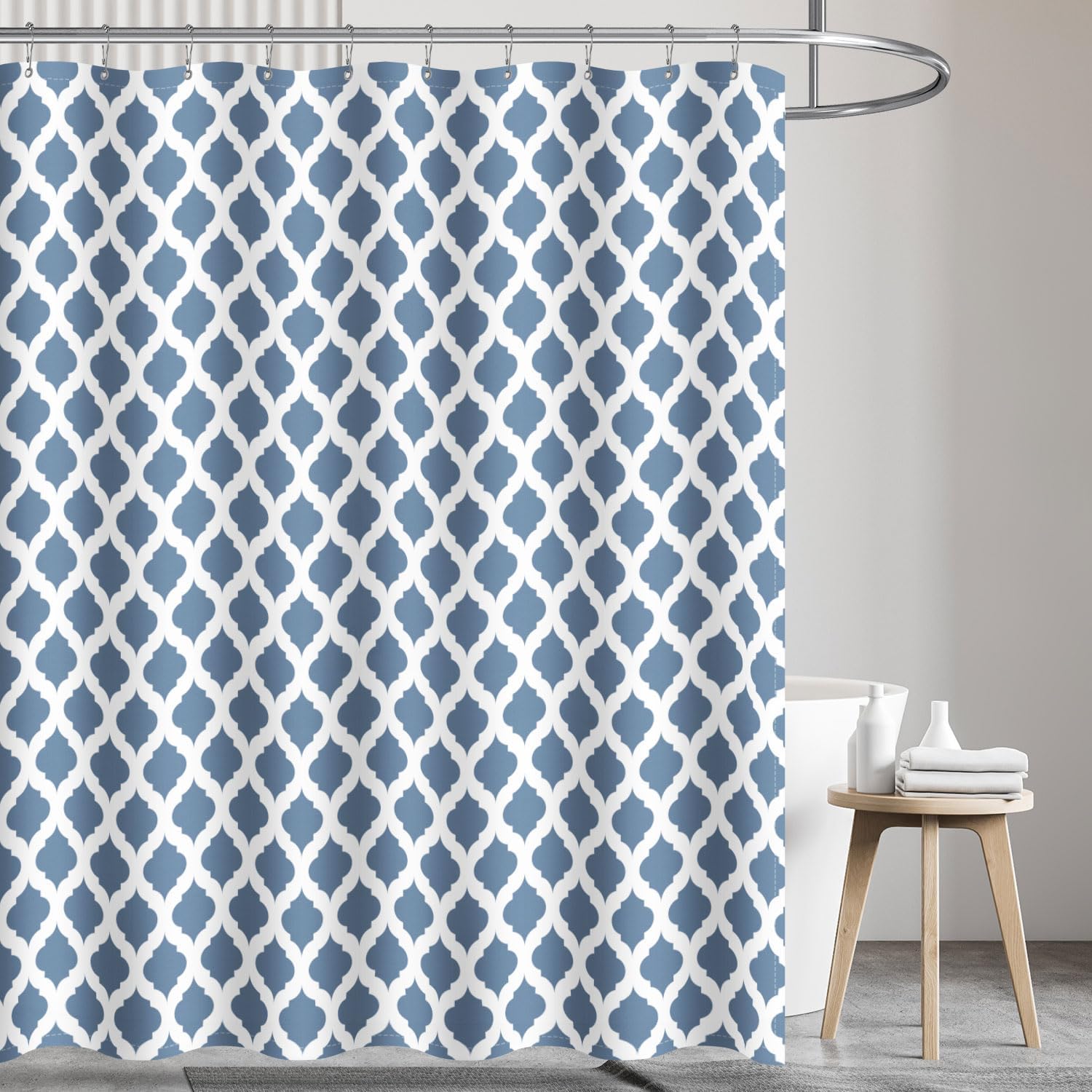 

Besbesme Boho Mid Century Shower Curtain Set, Waterproof Fabric For Bathroom Decor Bathtub Modern Machine Washable Weighted Hem W60H190(CM)-1 Pcs