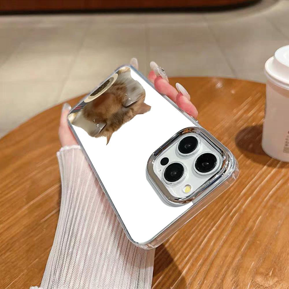 Custodia Carina Divertente Gatto Gatti Per Telefono Per Iphone 17 16 15 14 13 12 11 Pro Max Xr Air Plus Custodia in Silicone Custodia Rigida Argentata