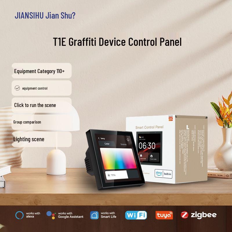 Graffiti Smart Home 4-inch Control Panel with Built-in Alexa and ZigBee Gateway No