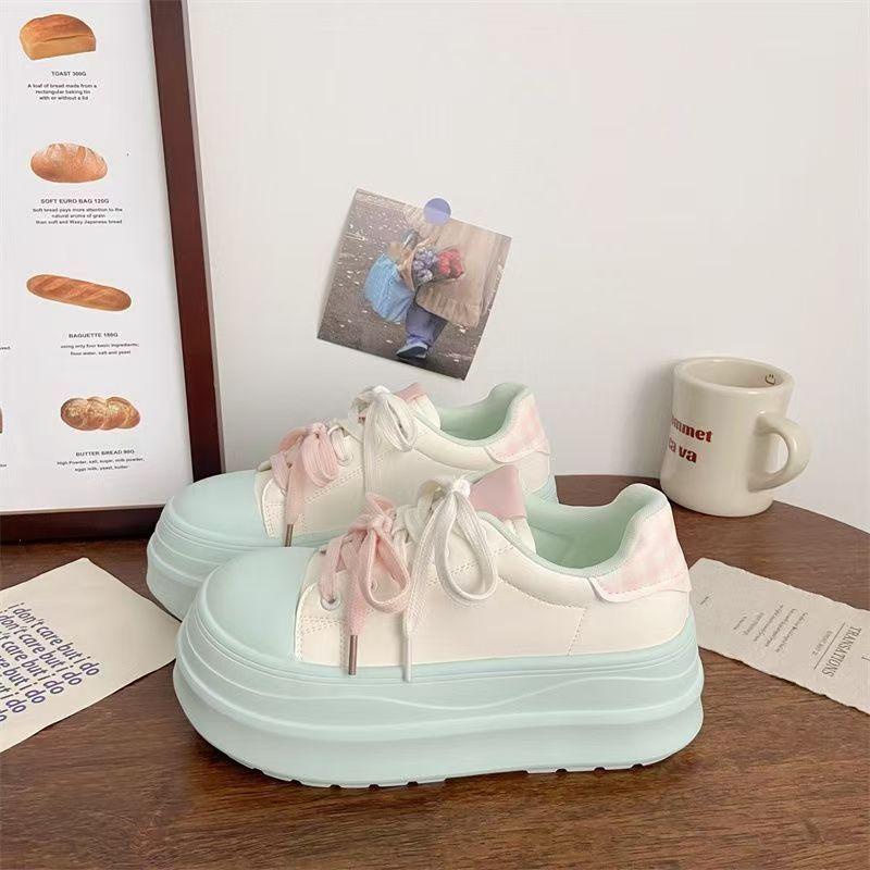 Herbst-Neuheiten mit dicker Sohle, schick, Nische, hässlich-süß, Muffin-Brot-Schuhe, Sportschuh-Board-Schuhe
