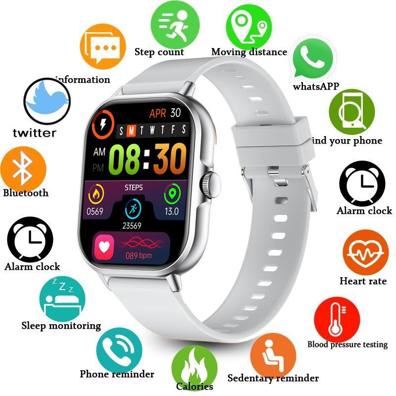 2024 New Smart Watch Men Women Full Touch Body Temperature Heart Rate Monitor Smartwatch Waterproof Smart Wristwatch