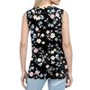 Women's Print Tank Top Button-down V-neck T-shirt Sleeveless Loose Fashion Top