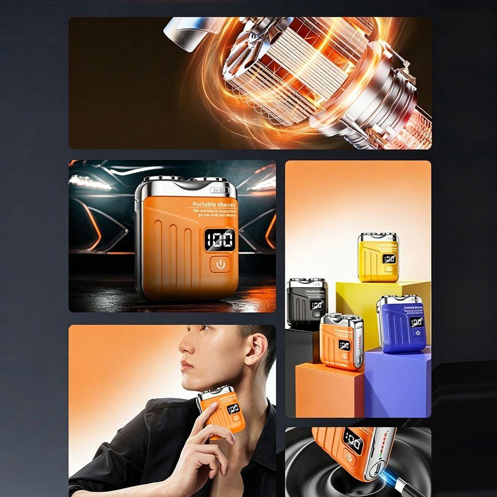 LED Display Electric Shaver Wet Dry Use Face Beard Shaver Facial Hair Razor  for Home&Travel