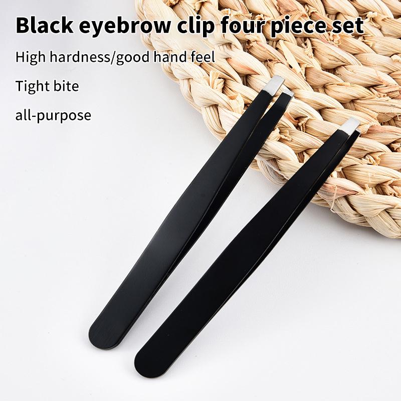 4Pcs Tweezers Set Professional Makeup Tools Stainless Steel Tweezers For Eyebrows For Facial Hair And Ingrown Hair Removal