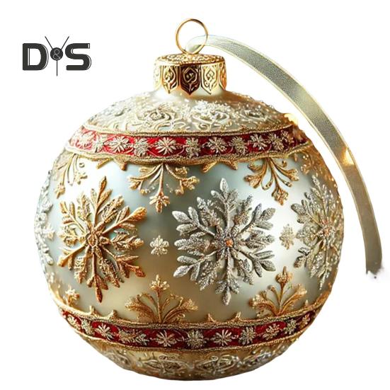 Ornament de Crăciun cu planetă de basm 3D Globuri de zăpadă Pom de Crăciun Fulg de zăpadă Ren Decorat agățat pentru decorarea casei de vacanță