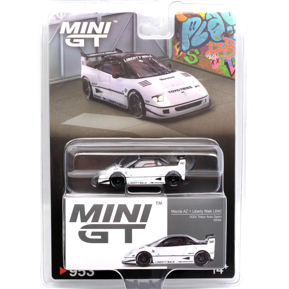 MINI GT Масштаб 1:64 MiJo TOYS - MAZDA RX-7 LIBERTY WALK LB40-2024 TOKYO AUTO SALON (WHITE) MGT00953-BL
