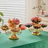 Multi Layered Rotating Crystal Fruit Basket Tray Organizer Stand Lotus Leaf Festival Dinner Party 1Pc