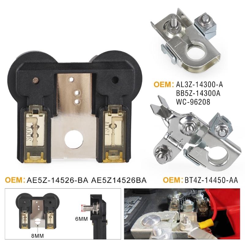 Upgrades Battery Terminals & Fuses  Set AE5Z14526BA Replacement Positive & Negative Battery Terminals Clamps with Fuses