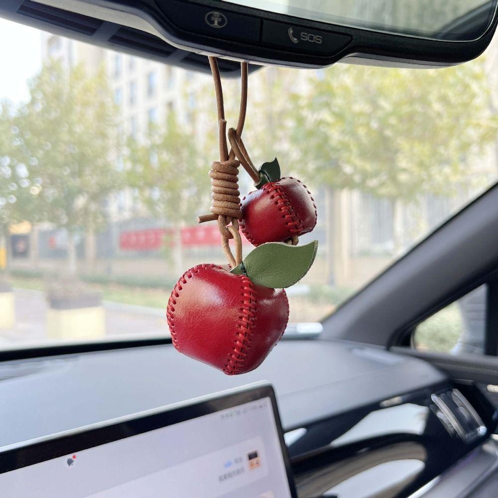 Hanger Leather Keychain Pear Bag Pendant Trendy Fruit Pendant  Car Accessory
